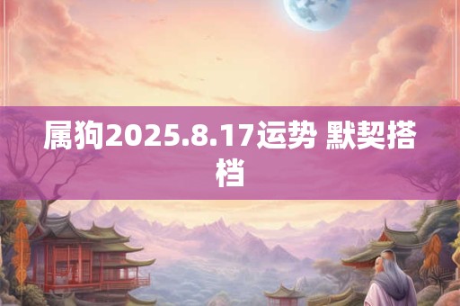 属狗2025.8.17运势 默契搭档