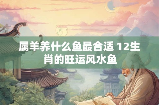 属羊养什么鱼最合适 12生肖的旺运风水鱼
