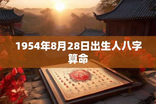 1954年8月28日出生人八字算命 1954年8月28日出生人八字算命
