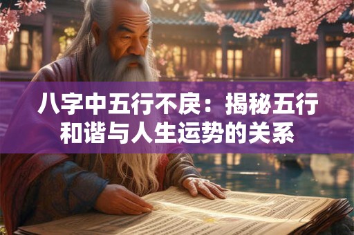 八字中五行不戾:揭秘五行和谐与人生运势的关系 八字中五行不戾:揭秘五行和谐与人生运势的关系