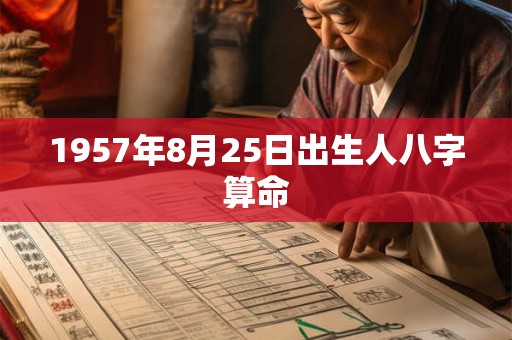 1957年8月25日出生人八字算命