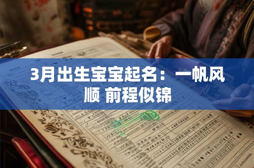 3月出生宝宝起名:一帆风顺 前程似锦 3月出生宝宝起名:一帆风顺 前程似锦