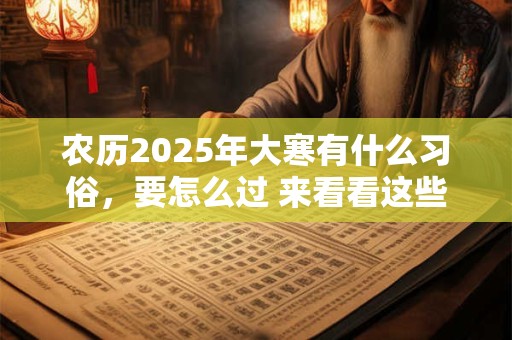 农历2025年大寒有什么习俗，要怎么过 来看看这些习俗吧