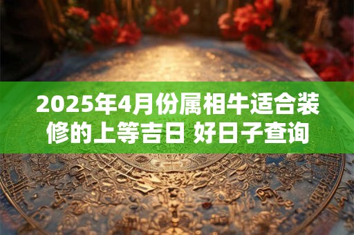 2025年4月份属相牛适合装修的上等吉日 好日子查询