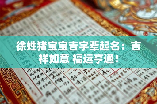 徐姓猪宝宝吉字辈起名:吉祥如意 福运亨通! 徐姓猪宝宝吉字辈起名:吉祥如意 福运亨通!