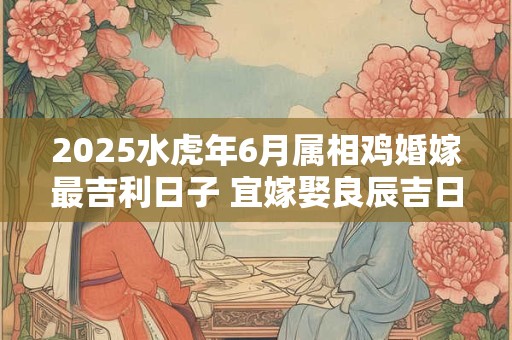 2025水虎年6月属相鸡婚嫁最吉利日子 宜嫁娶良辰吉日