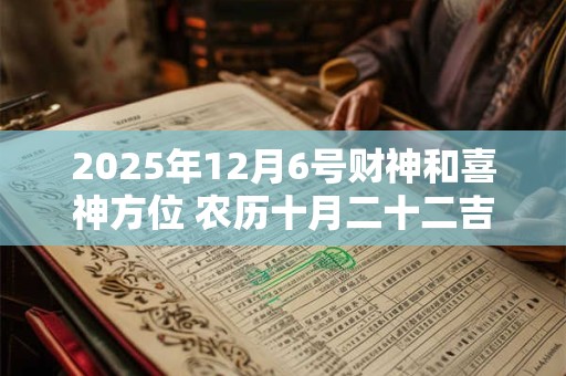 2026年12月6号财神和喜神方位 农历十月二十二吉时介绍 2026年12月6号财神和喜神方位 农历十月二十二吉时介绍