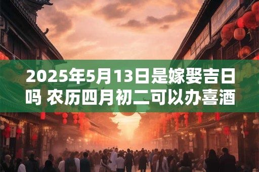 2025年5月13日是嫁娶吉日吗 农历四月初二可以办喜酒吗