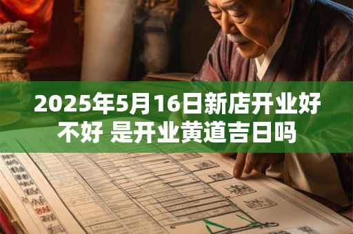 2025年5月16日新店开业好不好 是开业黄道吉日吗
