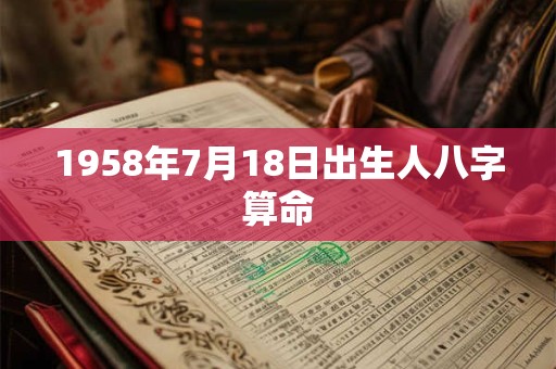 1958年7月18日出生人八字算命