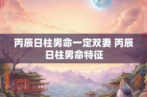 丙辰日柱男命一定双妻 丙辰日柱男命特征