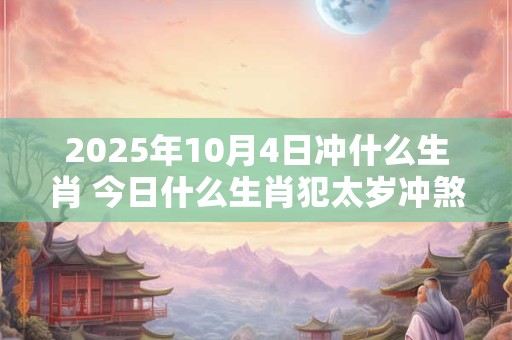 2025年10月4日冲什么生肖 今日什么生肖犯太岁冲煞查询：