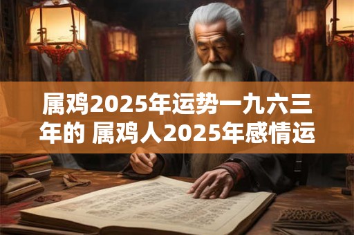 属鸡2025年运势一九六三年的 属鸡人2025年感情运势 属鸡2025年运势一九六三年的 属鸡人2025年感情运势