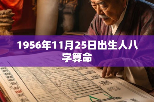 1956年11月25日出生人八字算命 1956年11月25日出生人八字算命