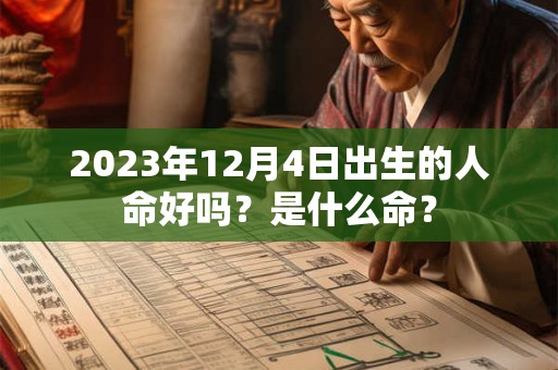 2023年12月4日出生的人命好吗？是什么命？