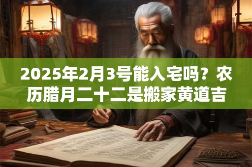 2025年2月3号能入宅吗？农历腊月二十二是搬家黄道吉日吗
