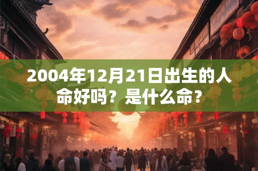 2004年12月21日出生的人命好吗？是什么命？