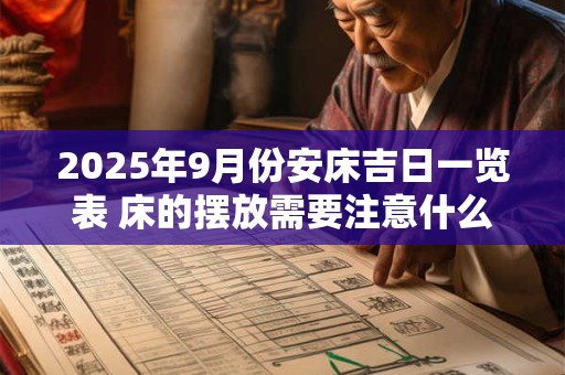 详细阅读:2025年9月份安床吉日一览表 床的摆放需要注意什么 2025年9月份安床吉日一览表 床的摆放需要注意什么