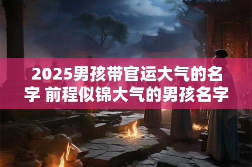 2025男孩带官运大气的名字 前程似锦大气的男孩名字
