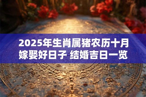 2025年生肖属猪农历十月嫁娶好日子 结婚吉日一览表