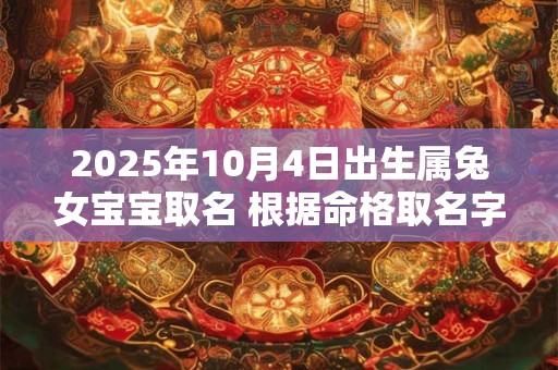 2025年10月4日出生属兔女宝宝取名 根据命格取名字
