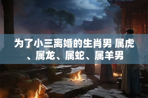 为了小三离婚的生肖男 属虎、属龙、属蛇、属羊男