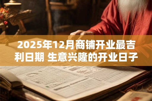 2025年12月商铺开业最吉利日期 生意兴隆的开业日子