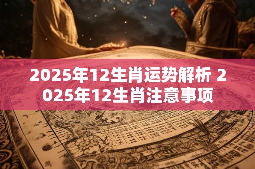 2025年12生肖运势解析 2025年12生肖注意事项