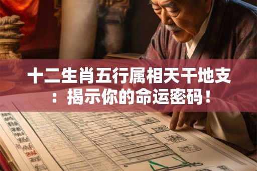 十二生肖五行属相天干地支:揭示你的命运密码! 十二生肖五行属相天干地支:揭示你的命运密码!