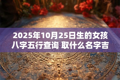 详细阅读:2025年10月25日生的女孩八字五行查询 取什么名字吉利 2025年10月25日生的女孩八字五行查询 取什么名字吉利