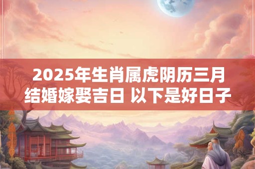 2025年生肖属虎阴历三月结婚嫁娶吉日 以下是好日子