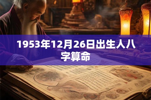 1953年12月26日出生人八字算命