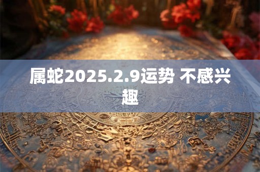 属蛇2025.2.9运势 不感兴趣