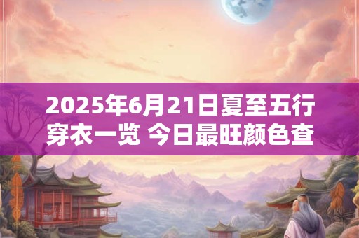 2025年6月21日夏至五行穿衣一览 今日最旺颜色查询