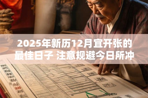 2025年新历12月宜开张的最佳日子 注意规避今日所冲