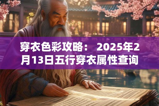 穿衣色彩攻略： 2025年2月13日五行穿衣属性查询