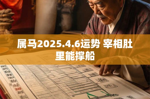 属马2025.4.6运势 宰相肚里能撑船
