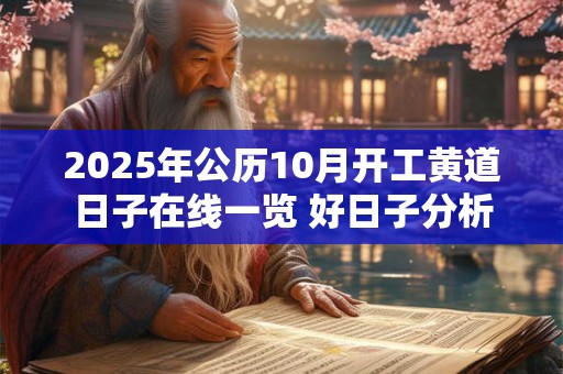 2025年公历10月开工黄道日子在线一览 好日子分析