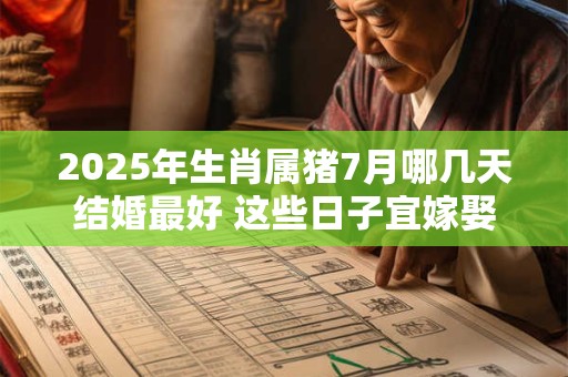 2025年生肖属猪7月哪几天结婚最好 这些日子宜嫁娶