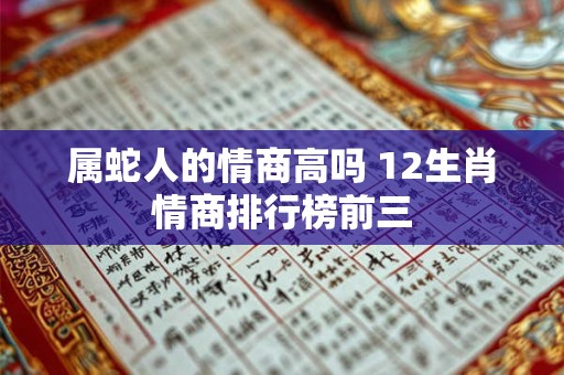 属蛇人的情商高吗 12生肖情商排行榜前三