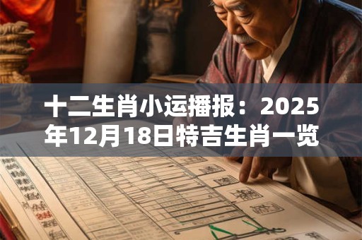 十二生肖小运播报：2025年12月18日特吉生肖一览表