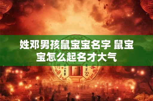 姓邓男孩鼠宝宝名字 鼠宝宝怎么起名才大气