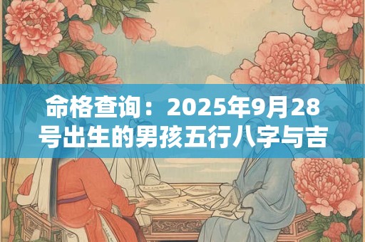 命格查询：2025年9月28号出生的男孩五行八字与吉时