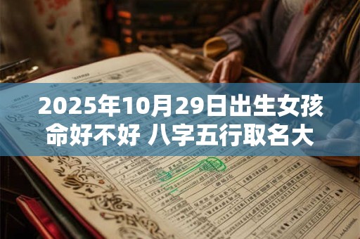 2025年10月29日出生女孩命好不好 八字五行取名大全