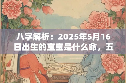 八字解析：2025年5月16日出生的宝宝是什么命，五行缺什么