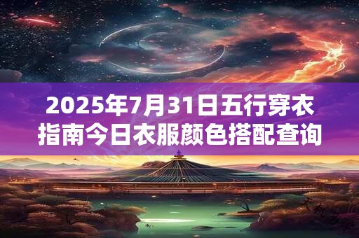 2025年7月31日五行穿衣指南今日衣服颜色搭配查询