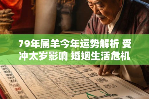 79年属羊今年运势解析 受冲太岁影响 婚姻生活危机四伏