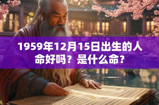 1959年12月15日出生的人命好吗？是什么命？