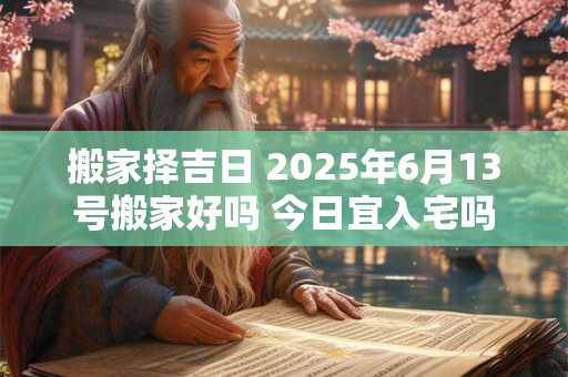 搬家择吉日 2025年6月13号搬家好吗 今日宜入宅吗