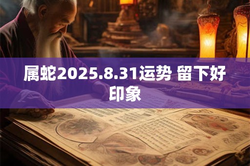 属蛇2025.8.31运势 留下好印象